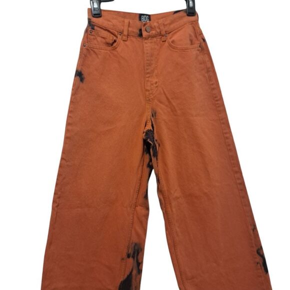BDG The A Wide Leg Ombre Acid Wash Grunge Streetwear Baggy Jeans Size 26 Orange - Picture 5 of 16
